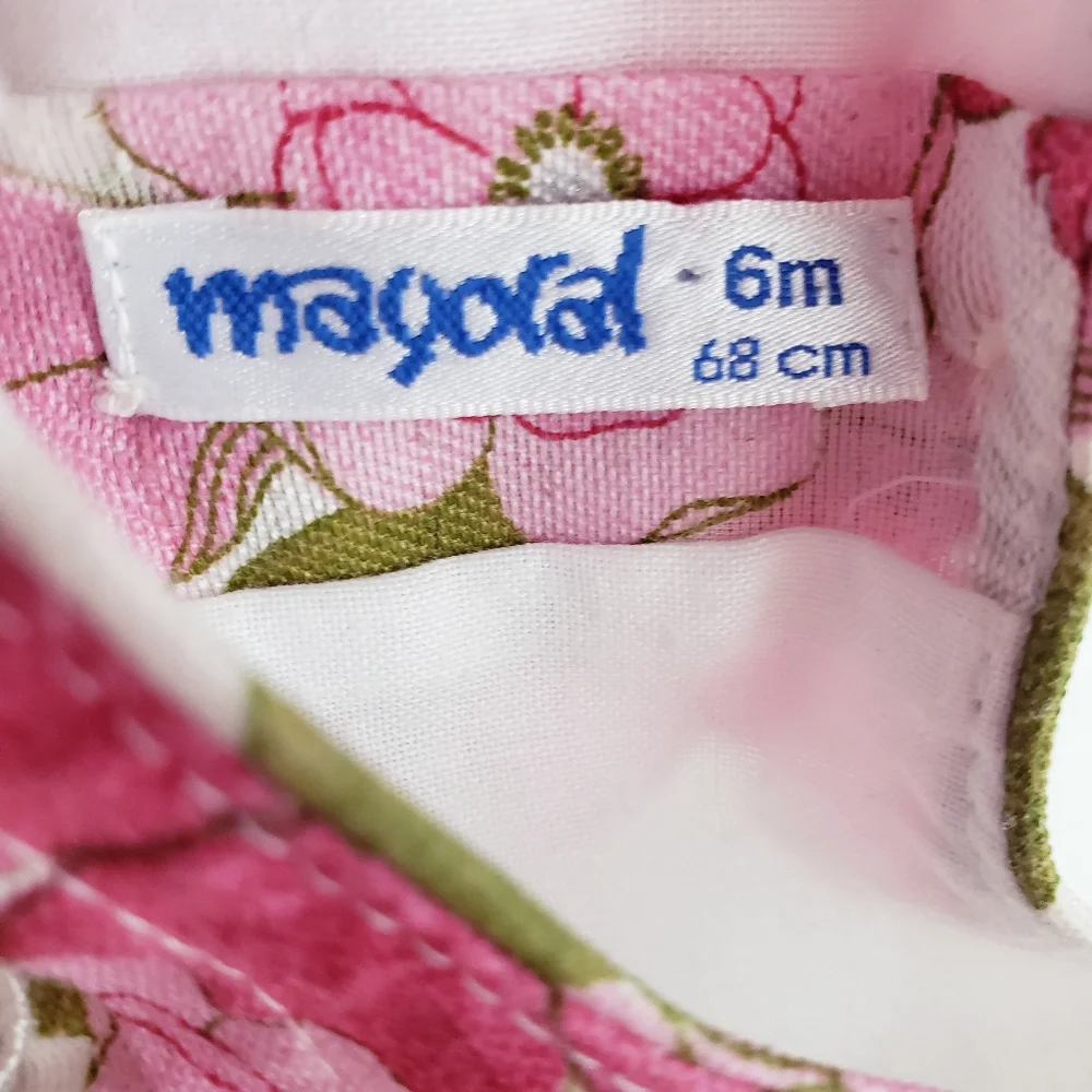 Mayoral Nwot Creme/Pink/Green Floral Puff Sleeve Dress